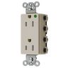 Straight Blade Devices, Receptacles, Style Line Decorator, SNAPConnect, Hospital Grade, Tamper Resistant, 15A 125V, 2-Pole 3- Wire Grounding, 5-15R, Nylon, Light Almond, USA