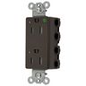 Straight Blade Devices, Receptacles, Style Line Decorator, SNAPConnect, Hospital Grade, Tamper Resistant, LED Indicator, 15A 125V, 2-Pole 3- Wire Grounding, 5-15R, Nylon, Brown, USA