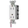 Straight Blade Devices, Receptacles, Style Line Decorator, SNAPConnect, Hospital Grade, Tamper Resistant, Split Circuit, 15A 125V, 2-Pole 3- Wire Grounding, 5-15R, Nylon, White, USA