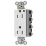 Straight Blade Devices, Receptacles, Style Line Decorator, SNAPConnect, Hospital Grade, Tamper Resistant, 15A 125V, 2-Pole 3- Wire Grounding, 5-15R, Nylon, White, USA