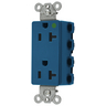 Straight Blade Devices, Receptacles, Decorator Duplex, SNAPConnect 2 Hospital Grade, 2-Pole 3-Wire Grounding, 20A 125V, 5-20R, Blue, Single Pack, USA