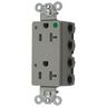Straight Blade Devices, Receptacles, Style Line Decorator, SNAPConnect, Hospital Grade, Tamper Resistant, LED Indicator, 20A 125V, 2-Pole 3- Wire Grounding, 5-20R, Nylon, Gray, USA