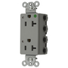Straight Blade Devices, Receptacles, Style Line Decorator, SNAPConnect, Hospital Grade, LED Indicator, 20A 125V, 2-Pole 3- Wire Grounding, 5-20R, Nylon, Gray