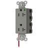 Straight Blade Devices, Receptacles, Style Line Decorator, SNAPConnect, Hospital Grade, Tamper Resistant, Split Circuit, 20A 125V, 2-Pole 3- Wire Grounding, 5-20R, Nylon, Gray, USA