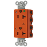 Straight Blade Devices, Receptacles, Style Line Decorator, SNAPConnect, Hospital Grade, Isolated Ground, LED Indicator, 20A 125V, 2-Pole 3- Wire Grounding, 5-20R, Nylon, Orange