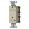 Straight Blade Devices, Receptacles, Style Line Decorator, SNAPConnect, Hospital Grade, Tamper Resistant, 20A 125V, 2-Pole 3- Wire Grounding, 5-20R, Nylon, Ivory, USA
