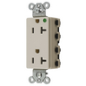Straight Blade Devices, Receptacles, Style Line Decorator, SNAPConnect, Hospital Grade, 20A 125V, 2-Pole 3- Wire Grounding, 5-20R, Nylon, Light Almond