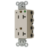 Straight Blade Devices, Receptacles, Style Line Decorator, SNAPConnect, Hospital Grade, LED Indicator, 20A 125V, 2-Pole 3- Wire Grounding, 5-20R, Nylon, Light Almond