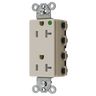 Straight Blade Devices, Receptacles, Style Line Decorator, SNAPConnect, Hospital Grade, Tamper Resistant, 20A 125V, 2-Pole 3- Wire Grounding, 5-20R, Nylon, Light Almond, USA