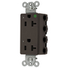 Straight Blade Devices, Receptacles, Style Line Decorator, SNAPConnect, Hospital Grade, LED Indicator, 20A 125V, 2-Pole 3- Wire Grounding, 5-20R, Nylon, Brown