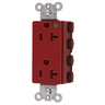 Straight Blade Devices, Receptacles, Style Line Decorator, SNAPConnect, Hospital Grade, 20A 125V, 2-Pole 3- Wire Grounding, 5-20R, Nylon, Red