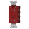 Straight Blade Devices, Receptacles, Style Line Decorator, SNAPConnect, Hospital Grade, Isolated Ground, Tamper Resistant, LED Indicator, 20A 125V, 2-Pole 3- Wire Grounding, 5-20R, Nylon, Red