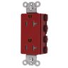 Straight Blade Devices, Receptacles, Style Line Decorator, SNAPConnect, Hospital Grade, Tamper Resistant, 20A 125V, 2-Pole 3- Wire Grounding, 5-20R, Nylon, Red, USA