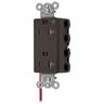 Straight Blade Devices, Receptacles, Style Line Decorator, SNAPConnect, Hospital Grade, Tamper Resistant, Split Circuit, 20A 125V, 2-Pole 3- Wire Grounding, 5-20R, Nylon, Brown, USA