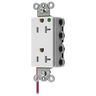 Straight Blade Devices, Receptacles, Style Line Decorator, SNAPConnect, Hospital Grade, Tamper Resistant, Split Circuit, 20A 125V, 2-Pole 3- Wire Grounding, 5-20R, Nylon, White, USA