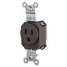 Straight Blade Devices, Receptacles, Simplex, SNAPConnect, Hospital Grade, 15A 125V, 2-Pole 3-Wire Grounding, 5-20R, Brown