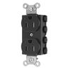 Straight Blade Devices, Receptacles, Tamper Resistant, Duplex, SNAPConnect, LED Indicator, 15A 125V, 2-Pole 3-Wire Grounding, 5-15R, Nylon, Black, USA