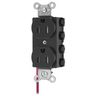 Straight Blade Devices, Receptacles, Tamper Resistant, Duplex, SNAPConnect, Split Circuit, 15A 125V, 2-Pole 3-Wire Grounding, 5-15R, Nylon, Black