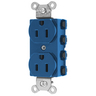 Straight Blade Devices, Receptacles, Duplex, SNAPConnect 2, 2-Pole 3-Wire Grounding, 15A 125V, 5-15R, Blue, Single Pack, USA