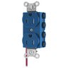 Straight Blade Devices, Receptacles, Tamper Resistant, Duplex, SNAPConnect, Split Circuit, 15A 125V, 2-Pole 3-Wire Grounding, 5-15R, Nylon, Blue