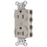 Straight Blade Devices, Receptacles, Duplex, SNAPConnect, Split Circuit, Half Controlled, 15A 125V, 2-Pole 3-Wire Grounding, Nylon, Light Almond