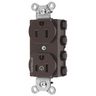 Straight Blade Devices, Receptacles, Duplex, SNAPConnect, Split Circuit, Half Controlled, 15A 125V, 2-Pole 3-Wire Grounding, Nylon, Brown