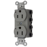 Straight Blade Devices, Receptacles, Duplex, SNAPConnect, LED Indicator, 15A 125V, 2-Pole 3-Wire Grounding, 5-15R, Nylon, Gray.