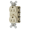 Straight Blade Devices, Receptacles, Duplex, SNAPConnect, 15A 125V, 2-Pole 3-Wire Grounding, 5-15R, Nylon, Ivory