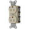 Straight Blade Devices, Receptacles, Duplex, SNAPConnect, Tamper Resistant, LED Indicator, 15A 125V, 2-Pole 3-Wire Grounding, 5-15R, Nylon, Ivory, USA