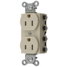 Straight Blade Devices, Receptacles, Duplex, SNAPConnect, 2-Pole 3-Wire Grounding, 15A 125V, 5-15R, Nylon, Ivory, USA.