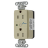Straight Blade Devices, Receptacles, Duplex, SNAPConnect, 2-Pole 3-Wire Grounding, Surge supression, Tamper-Resistant, LED Indicator, 15A 125V, 5-15R, Nylon, Ivory