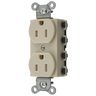 Straight Blade Devices, Receptacles, Duplex, SNAPConnect, Tamper Resistant, 15A 125V, 2-Pole 3-Wire Grounding, 5-15R, Nylon, Ivory, USA