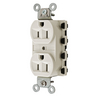 Straight Blade Devices, Receptacles, Duplex, SNAPConnect, 15A 125V, 2-Pole 3-Wire Grounding, 5-15R, Nylon, Light Almond.