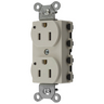 Straight Blade Devices, Receptacles, Duplex, SNAPConnect, LED Indicator, 15A 125V, 2-Pole 3-Wire Grounding, 5-15R, Nylon, Light Almond.