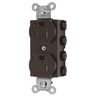 Straight Blade Devices, Receptacles, Duplex, SNAPConnect, Tamper Resistant, LED Indicator, 15A 125V, 2-Pole 3-Wire Grounding, 5-15R, Nylon, Brown, USA