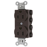 Straight Blade Devices, Receptacles, Duplex, SNAPConnect, 2-Pole 3-Wire Grounding, 15A 125V, 5-15R, Nylon, Brown, USA.