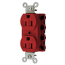 Straight Blade Devices, Receptacles, Duplex, SNAPConnect, 2-Pole 3-Wire Grounding, 15A 125V, 5-15R, Nylon, Red, USA.