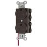 Straight Blade Devices, Receptacles, Duplex, SNAPConnect, Tamper Resistant, Split Circuit, 15A 125V, 2-Pole 3-Wire Grounding, 5-15R, Nylon, Brown, USA