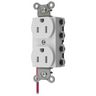 Straight Blade Devices, Receptacles, Duplex, SNAPConnect, Tamper Resistant, Split Circuit, 15A 125V, 2-Pole 3-Wire Grounding, 5-15R, Nylon, White, USA