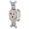 Straight Blade Devices, Receptacles, Simplex, SNAPConnect, Hospital Grade, 15A 125V, 2-Pole 3-Wire Grounding, 5-15R, Light Almond