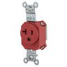 Straight Blade Devices, Receptacles, Simplex, SNAPConnect, Hospital Grade, 15A 125V, 2-Pole 3-Wire Grounding, 5-15R,  Red
