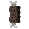 Straight Blade Devices, Receptacles, Duplex, SNAPConnect, 20A 125V, 2-Pole 3-Wire Grounding, 5-20R, Nylon, Brown