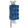 Straight Blade Devices, Receptacles, Duplex, SNAPConnect, Tamper Resistant, Split Circuit, 20A 125V, 2-Pole 3-Wire Grounding, 5-20R, Nylon, Blue, USA