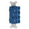 Straight Blade Devices, Receptacles, Duplex, SNAPConnect, Tamper Resistant, 20A 125V, 2-Pole 3-Wire Grounding, 5-20R, Nylon, Blue, USA