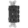 Straight Blade Devices, Receptacles, Duplex, SNAPConnect, Split Circuit, Half Controlled, 20A 125V, 2-Pole 3-Wire Grounding, 5-20R, Nylon, Black