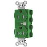 Straight Blade Devices, Receptacles, Duplex, SNAPConnect, Tamper Resistant, 20A 125V, 2-Pole 3-Wire Grounding, 5-20R, Nylon, Green