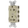 Straight Blade Devices, Receptacles, Duplex, SNAPConnect, Split Circuit, Half Controlled, 20A 125V, 2-Pole 3-Wire Grounding, 5-20R, Nylon, Ivory