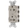 Straight Blade Devices, Receptacles, Duplex, SNAPConnect, Split Circuit, Half Controlled, 20A 125V, 2-Pole 3-Wire Grounding, 5-20R, Nylon, Light Almond