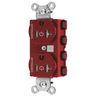 Straight Blade Devices, Receptacles, Duplex, SNAPConnect, Controlled, Tamper Resistant, 20A 125V, 2-Pole 3-Wire Grounding, 5-20R, Nylon, Red