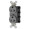 Straight Blade Devices, Receptacles, Duplex, SNAPConnect, 20A 125V, 2-Pole 3-Wire Grounding, 5-20R, Nylon, Gray